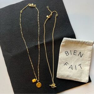 Madewell Toggle Chain Necklace Set Gold Tone